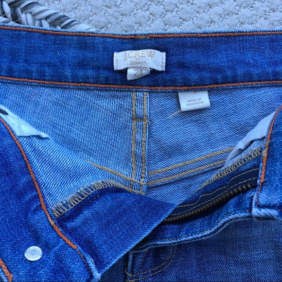 J. Crew - Stretch Denim Shorts w/ Frayed Cuff - Picture 3 of 4